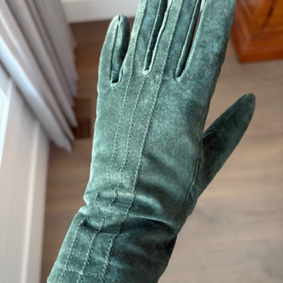 3M Thinsulate Outdoor Classic Casual Pig Suede Leather Gloves Green Sz M - Picture 8 of 8